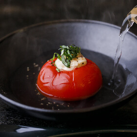 チーズin焼きトマトのだしかけ
