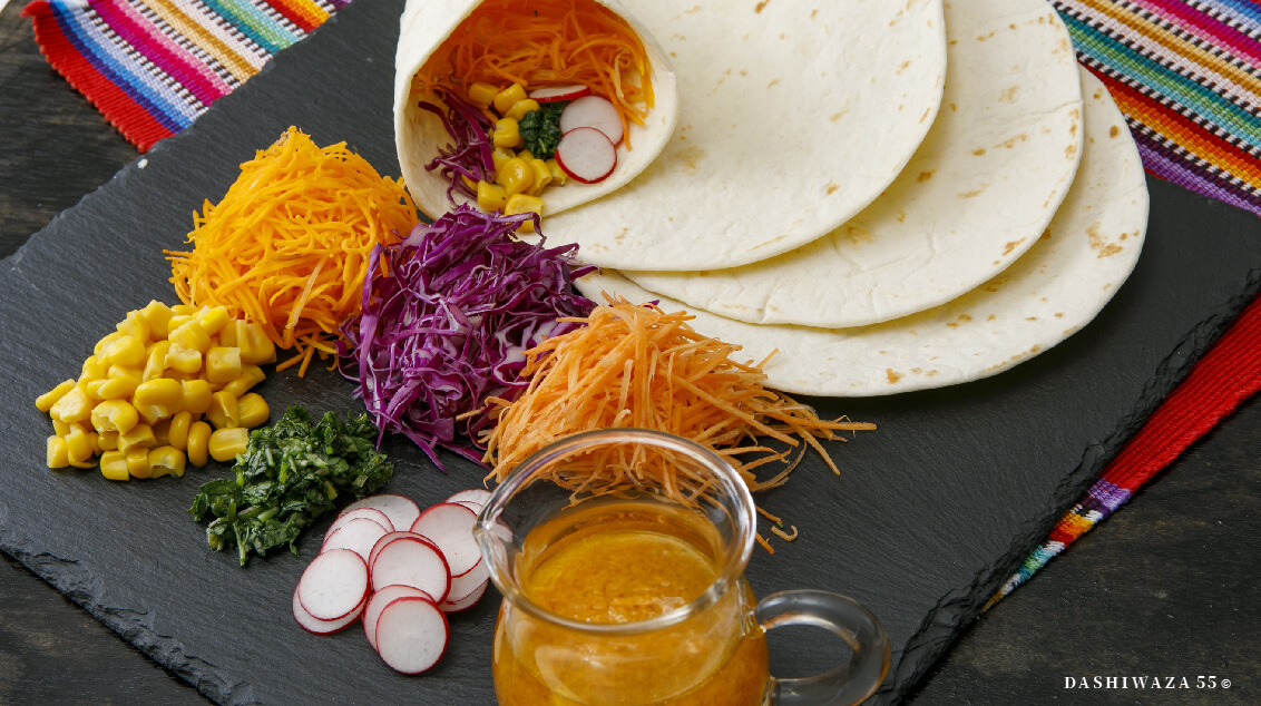 だしシャカドレッシングのトルティーヤサラダ