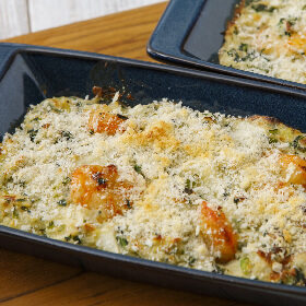 豆乳だしのエビグラタン