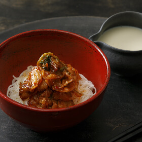 にゅうめんの豆乳だしかけ