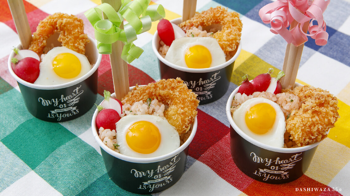 だしケチャップのカップご飯