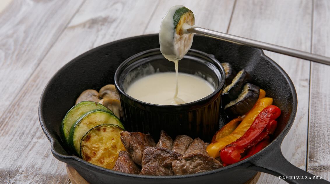 スキレットでだしチーズフォンデュ