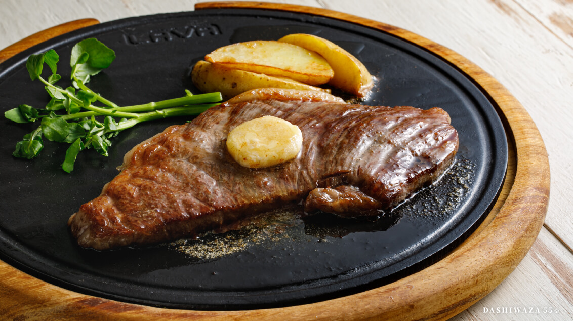 ビーフステーキのだしバターのせ