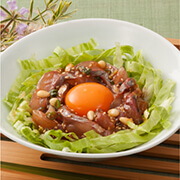 だしもみアジのユッケ風