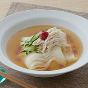 ゆで鶏のだしかけ素麺
