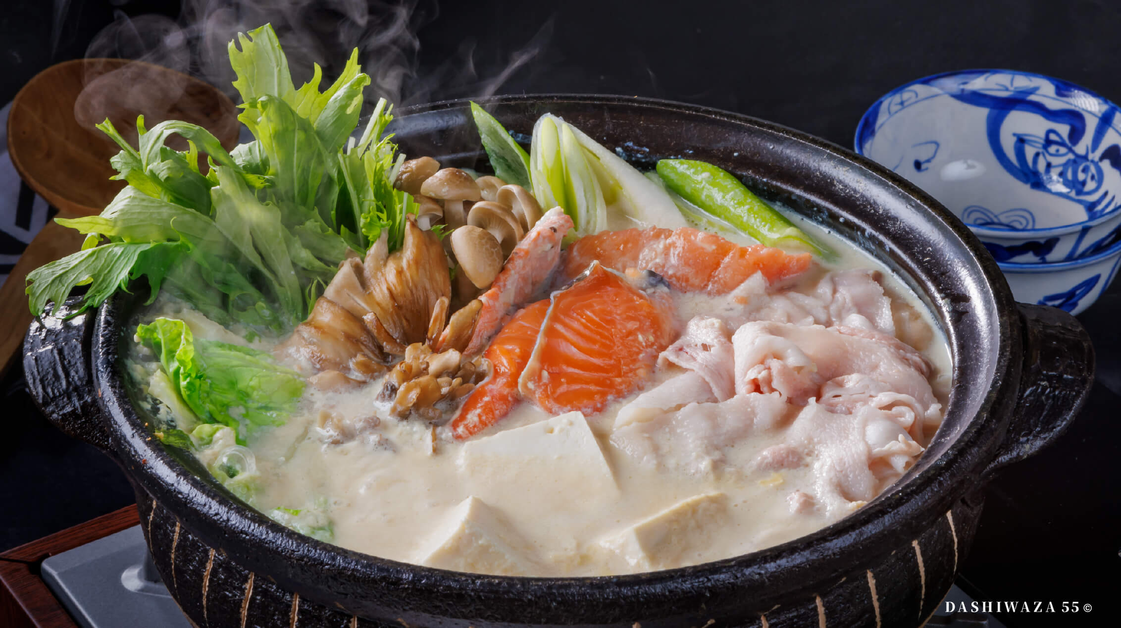 鮭のだし豆乳鍋