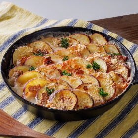 だしパラさつまいもグラタン