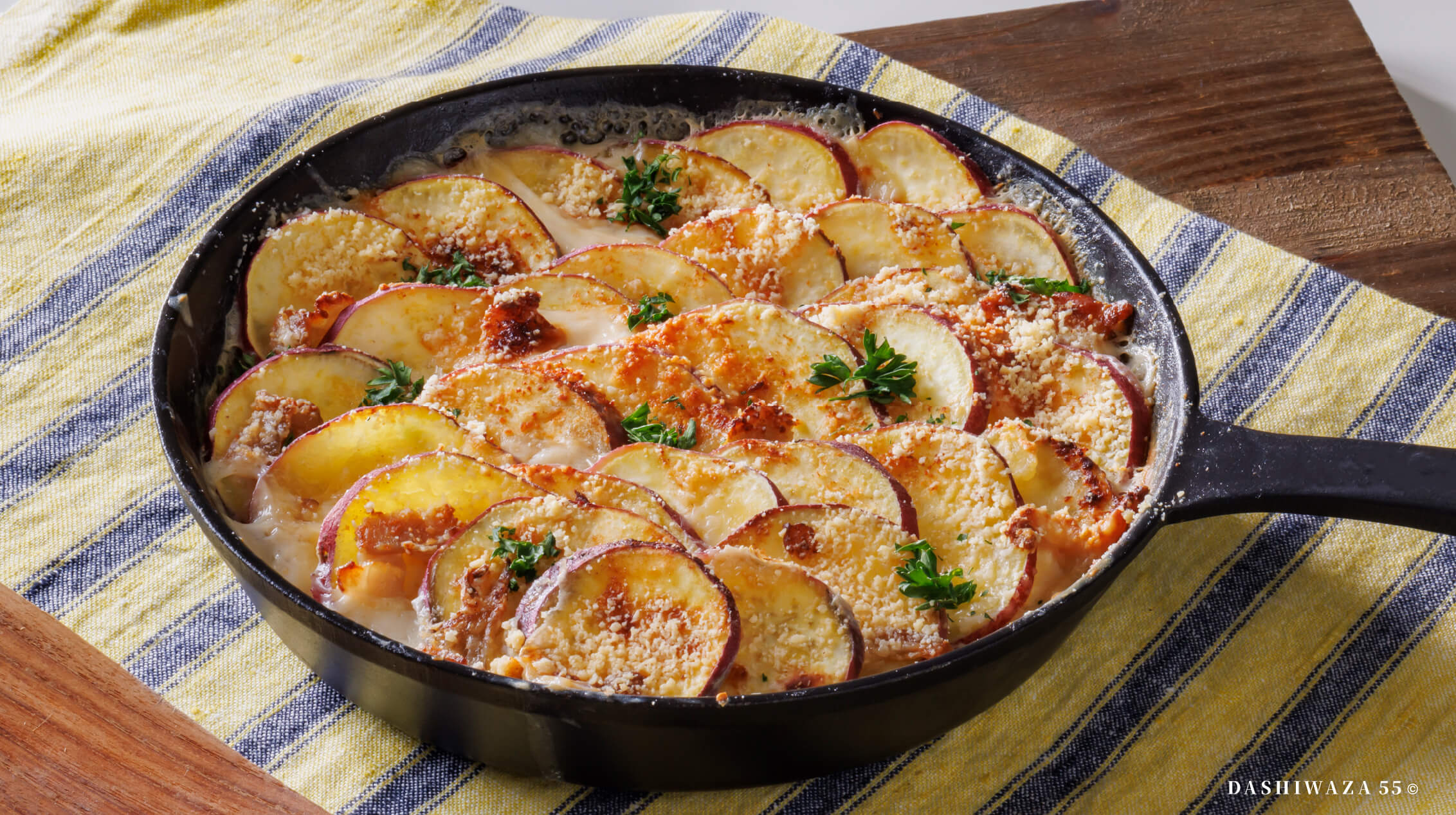 だしパラさつまいもグラタン